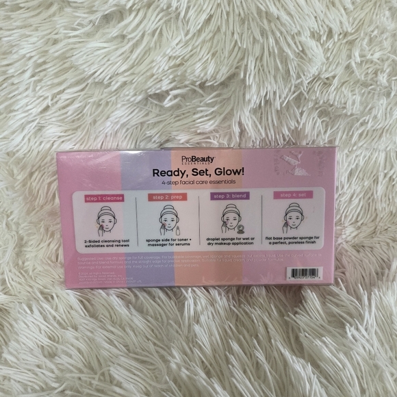 ProBeauty Essentials Ready, Set, Glow! 4 Step Facial Care Essentials Sponges - Picture 2 of 2